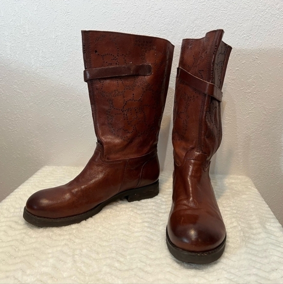 Bacio Shoes - Bacio 61 Prolisso Leather Riding Motorcycle Boots Women's Size 6